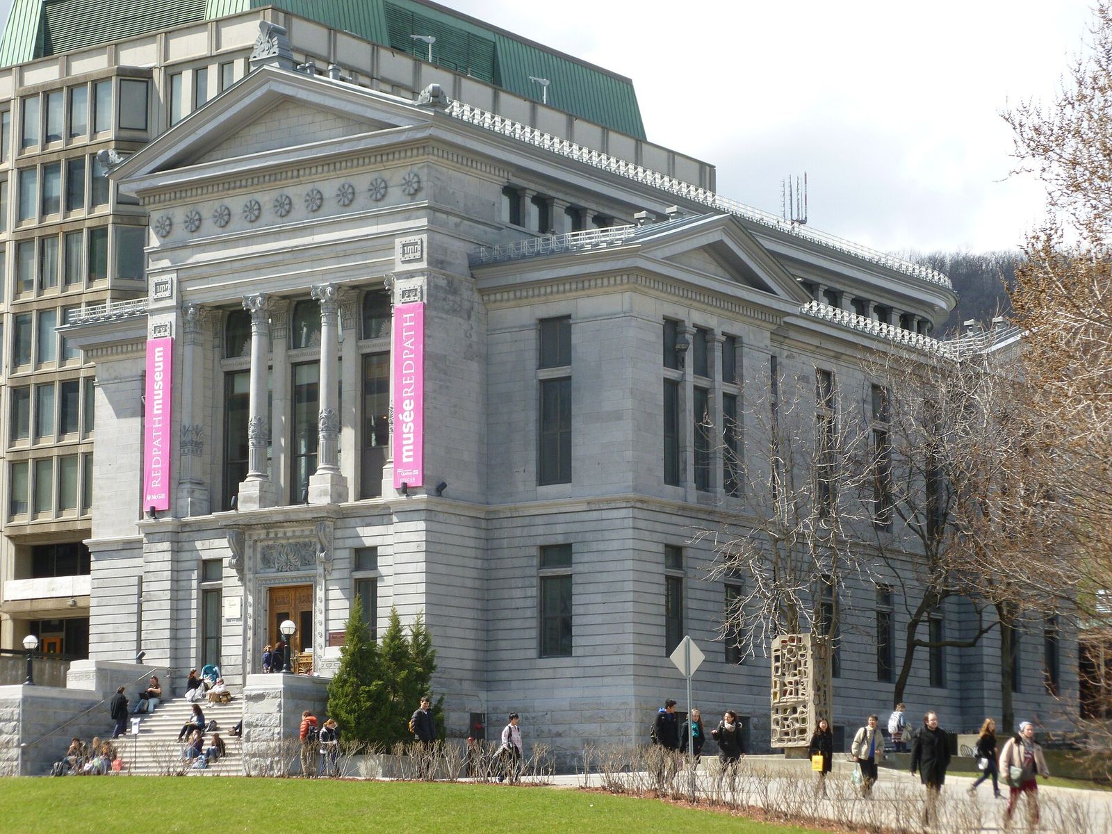 The Redpath Museum's stone front on the McGill campus in Montréal